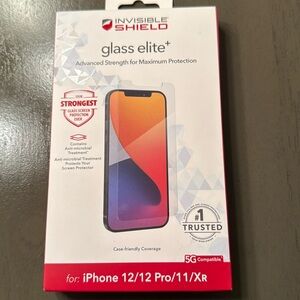 Factory sealed and brand new Zagg glass elite shield for iPhone 12/12pro/11/Xr